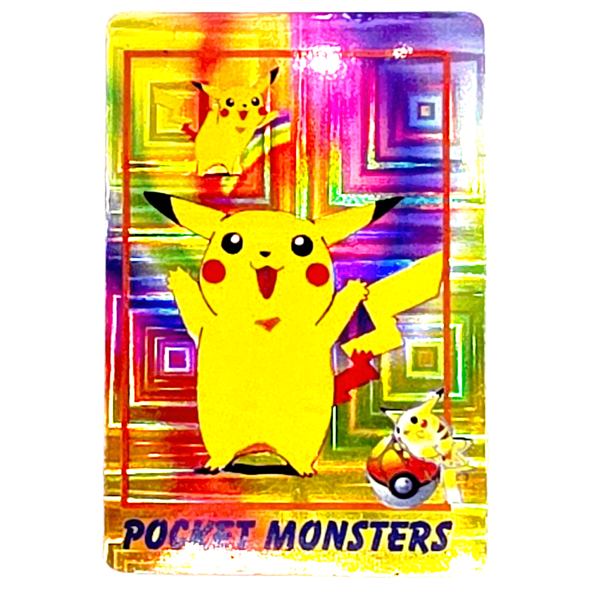 pokemon sticker card Amada - Pikachu - Prism Holo Sticker Card