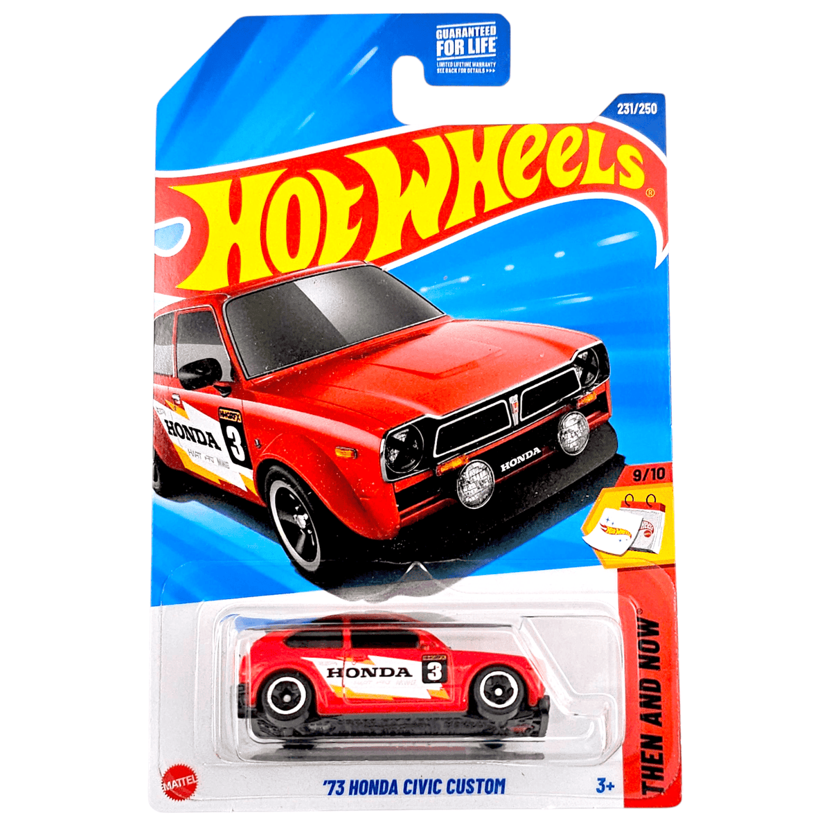 Hot Wheels 2025 - Honda Civic Custom 1973 Rouge - Échelle 1:64 - Neuf Sous Blister