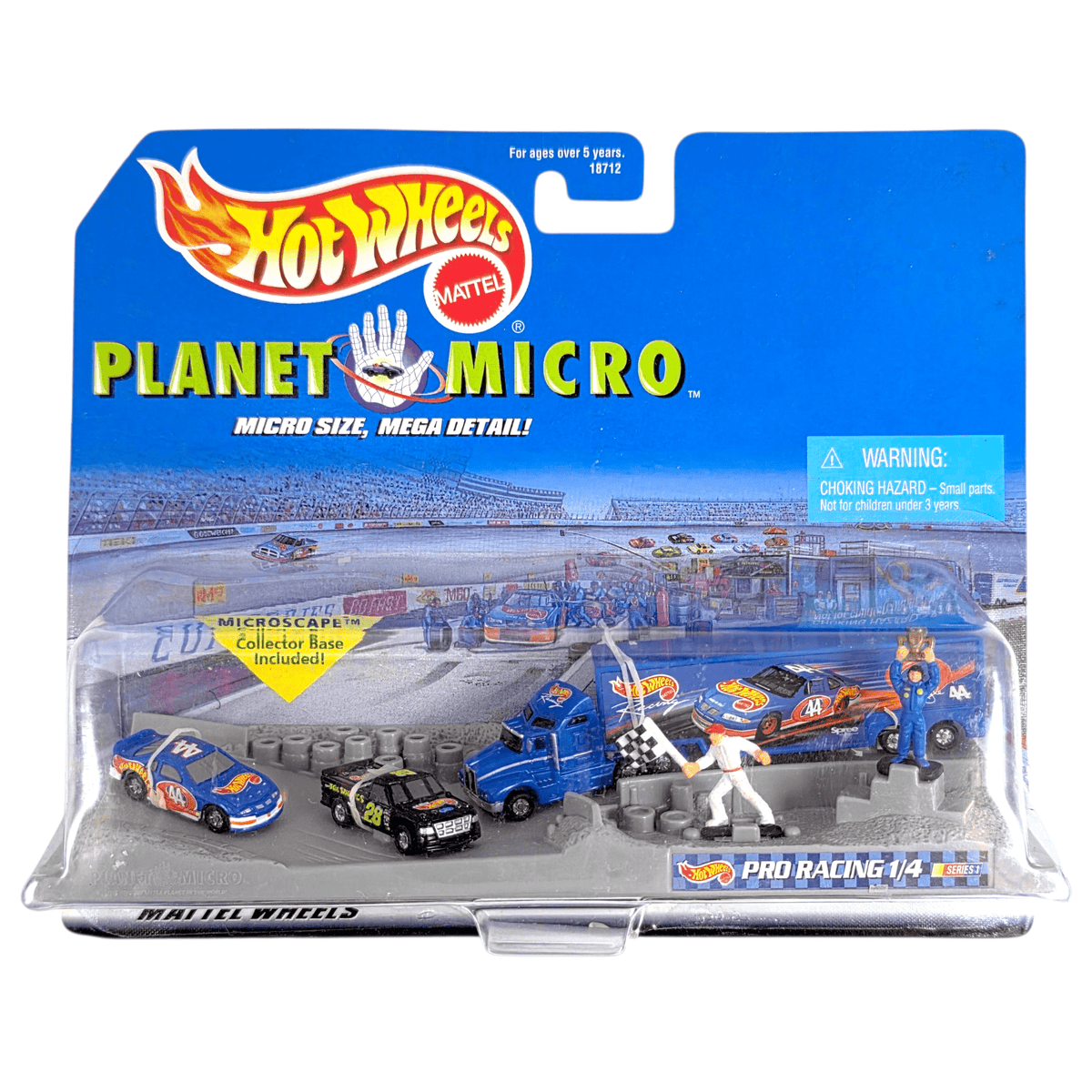 「最終価格」Hot Wheels PLANET MICRO Hot Wheels Planet Micro NASCAR Series CAT Caterpillar w/ Base