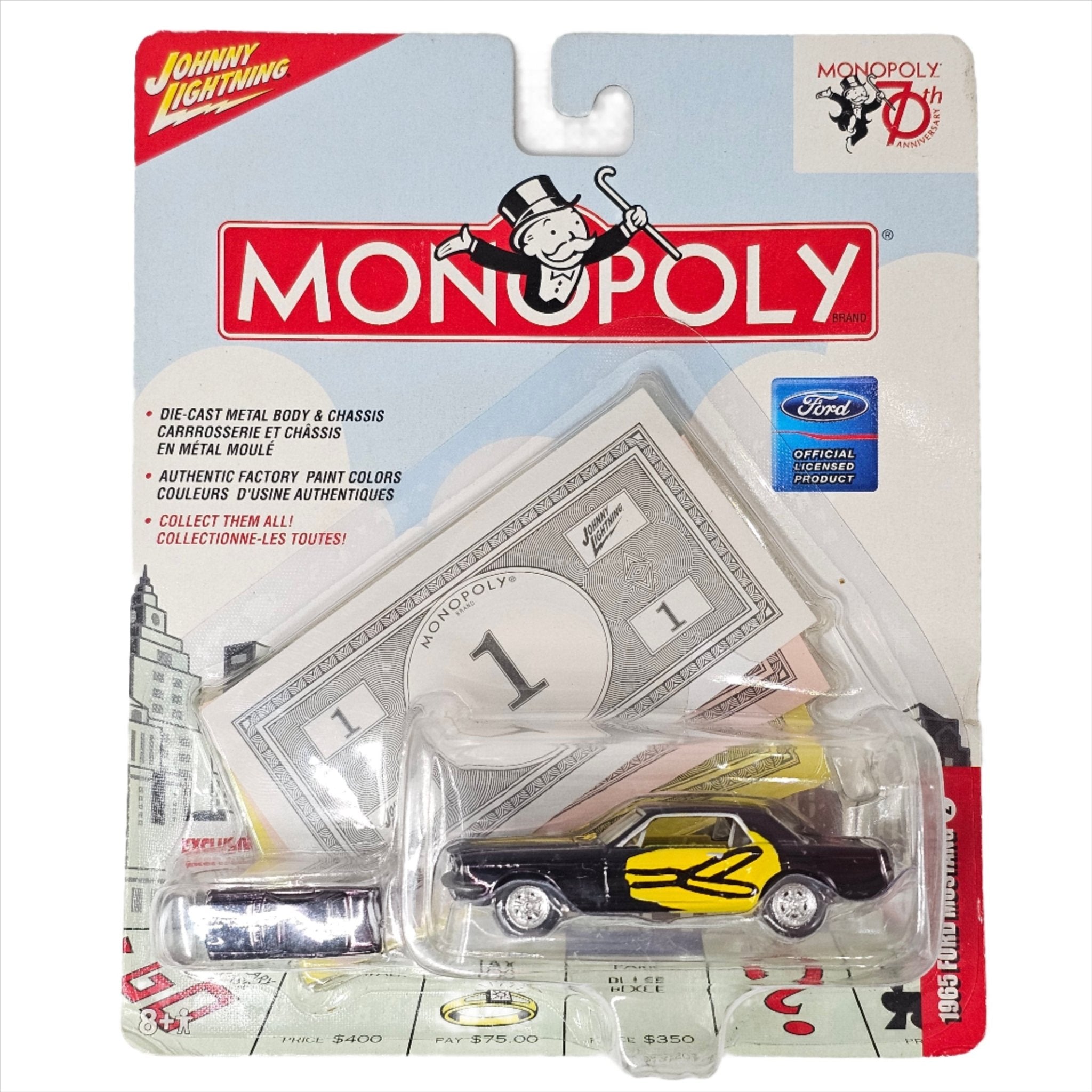 Johnny Lightning - 1965 Ford Mustang - 2005 Monopoly Series – Top