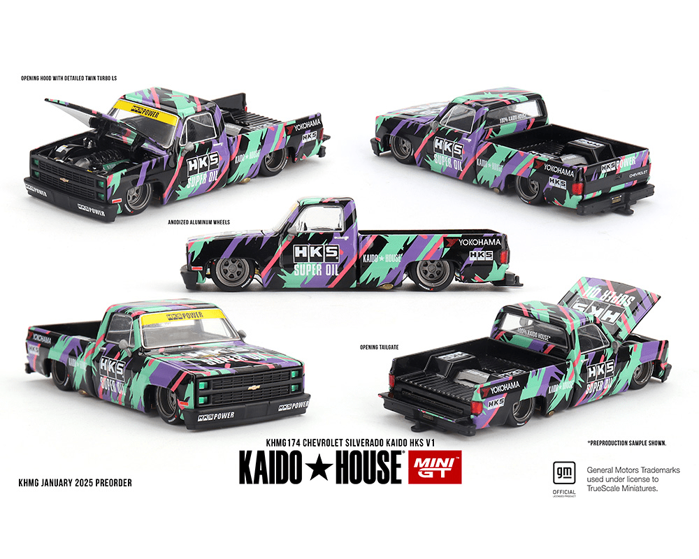 Kaido House x Mini GT - Chevrolet Silverado Kaido HKS V1 Kaido House x Mini GT - Chevrolet Silverado Kaido HKS V1