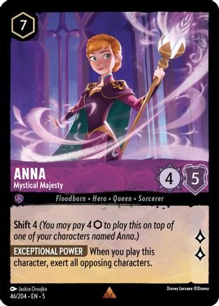Lorcana - Anna (Mystical Majesty) - 46/204 - Rare - Shimmering Skies Top Collectibles Lorcana - Anna (Mystical Majesty) - 46/204 - Rare - Shimmering Skies Top Collectibles