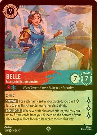 Lorcana - Belle (Mechanic Extraordinaire) - 126/204 - Super Rare (Foil Top Collectibles Lorcana - Belle (Mechanic Extraordinaire) - 126/204 - Super Rare (Foil Top Collectibles