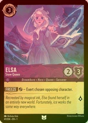 Lorcana - Elsa (Snow Queen) - 41/204 - Uncommon (Foil) - The First Cha Top Collectibles Lorcana - Elsa (Snow Queen) - 41/204 - Uncommon (Foil) - The First Cha Top Collectibles