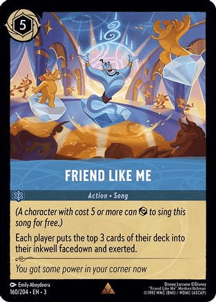 Lorcana - Friend Like Me - 160/204 - Rare - Into the Inklands Top Collectibles Lorcana - Friend Like Me - 160/204 - Rare - Into the Inklands Top Collectibles