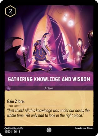 best cards lorcana shimmering skies Lorcana - Gathering Knowledge and Wisdom - 62/204 - Common