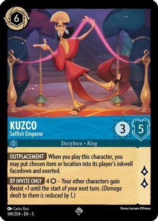 Lorcana - Kuzco (Selfish Emperor) - 149/204 - Super Rare - Shimmering  Top  Collectibles