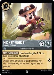 lorcana mickey cards Lorcana - Mickey Mouse (Stalwart Explorer) - 181/204 - Common