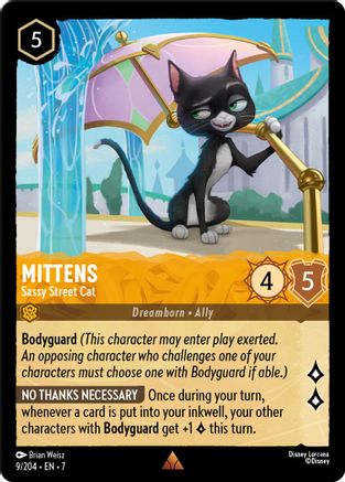 Lorcana - Mittens (Sassy Street Cat) - 9/204 - Rare