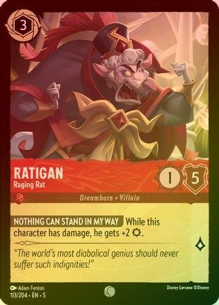 Lorcana - Ratigan (Raging Rat) - 113/204 - Common (Foil) - Shimmering Top Collectibles Lorcana - Ratigan (Raging Rat) - 113/204 - Common (Foil) - Shimmering Top Collectibles