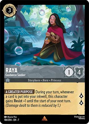 lorcana enchanted cards set 2 Lorcana - Raya (Guidance Seeker) - 186/204 - Rare