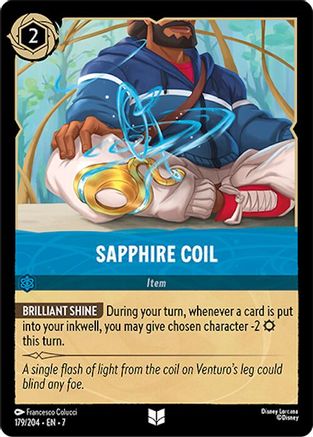 Lorcana - Sapphire Coil - 179/204 - Uncommon - Archazia's Island Top Collectibles Lorcana - Sapphire Coil - 179/204 - Uncommon - Archazia's Island Top Collectibles