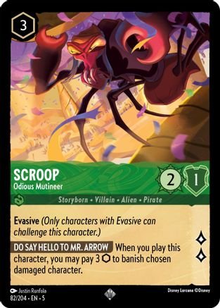 lorcana super rare cards Lorcana - Scroop (Odious Mutineer) - 82/204 - Super Rare