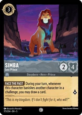 lorcana simba card Lorcana - Simba (Lost Prince) - 173/204 - Common