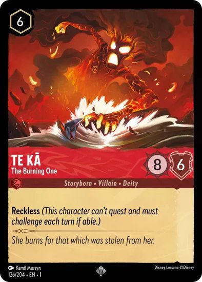 lorcana super rare cards Lorcana - Te Ka (The Burning One) - 126/204 - Super Rare