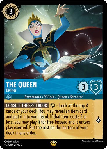 Lorcana - The Queen (Diviner) - 156/204 - Legendary - Ursula's Return Top Collectibles Lorcana - The Queen (Diviner) - 156/204 - Legendary - Ursula's Return Top Collectibles