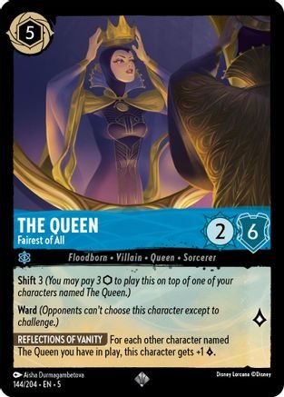Lorcana - The Queen (Fairest of All) - 144/204 - Super Rare - Shimmeri Top Collectibles Lorcana - The Queen (Fairest of All) - 144/204 - Super Rare - Shimmeri Top Collectibles