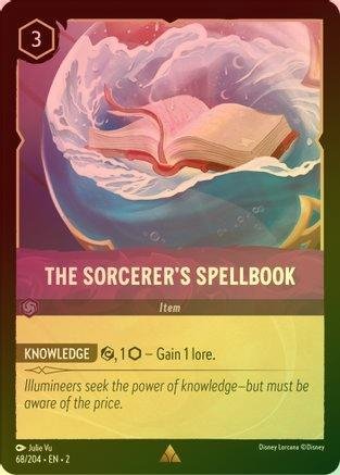 lorcana card prices floodborn Disney Lorcana Trading Card Game Rise of The Floodborn Rare The Sorcerer's Spellbook #68