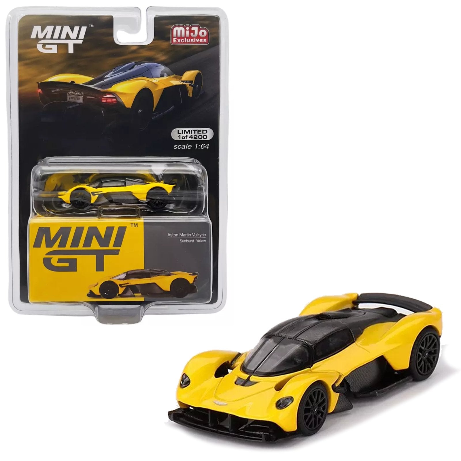 MINI GT アストンマーチン・ヴァルキリー チェイスカー Mini GT - Aston Martin Valkyrie - Sunburst Yellow – Top