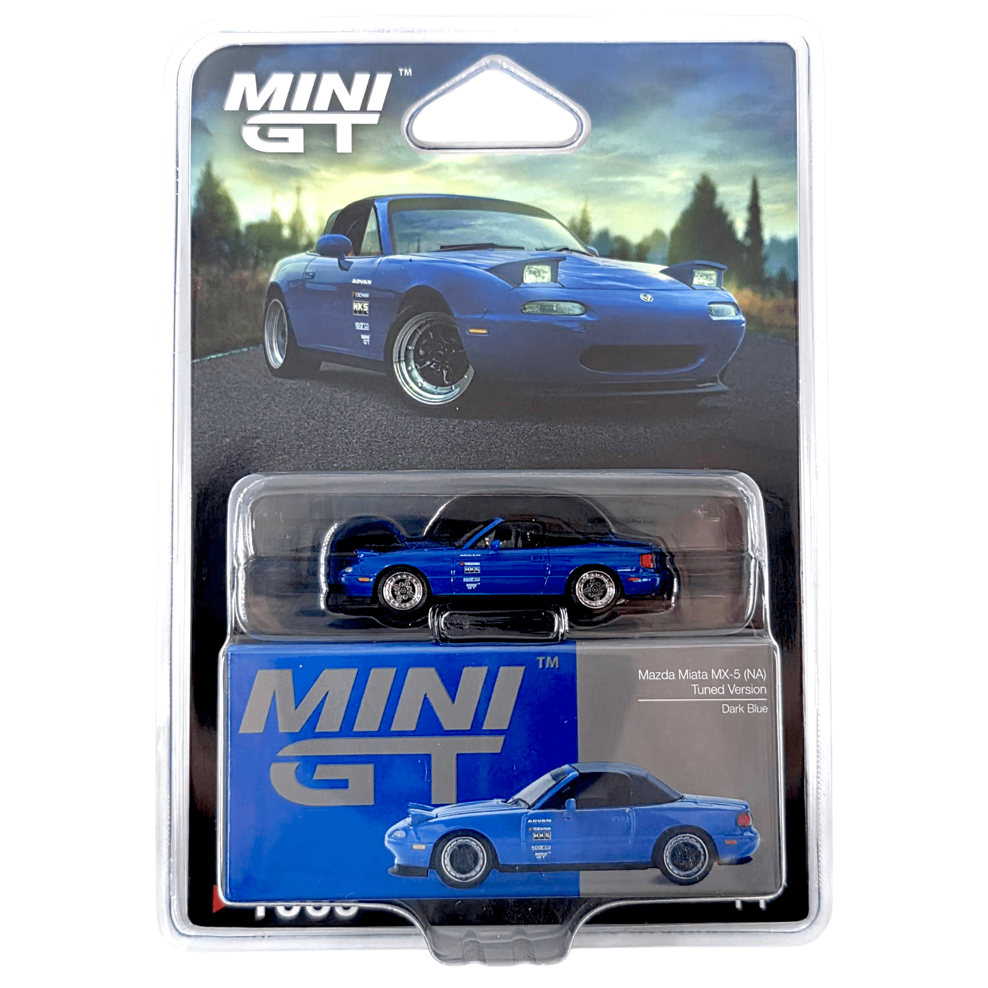 Mini GT - Mazda Miata MX-5 (NA) Tuned Version - Dark Blue – Top