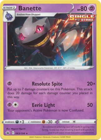 banette ex pokemon card Pokemon - Banette - 063/198 - Rare