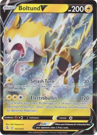 Pokemon - Boltund V - 103/264 - Ultra Rare - Sword & Shield: Fusion St Top Collectibles Pokemon - Boltund V - 103/264 - Ultra Rare - Sword & Shield: Fusion St Top Collectibles