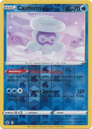 Pokemon - Castform Snowy Form - 034/198 - Common Reverse Holo
