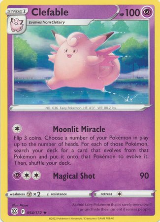 Pokemon - Clefable - 054/172 - Rare - Sword & Shield: Brilliant Stars Top Collectibles Pokemon - Clefable - 054/172 - Rare - Sword & Shield: Brilliant Stars Top Collectibles