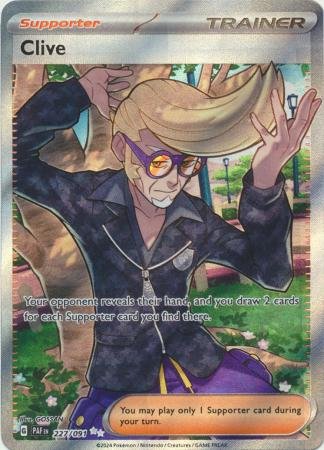 Pokemon - Clive - 227/091 - Illustration Rare - Paldean Fates Series Top Collectibles Pokemon - Clive - 227/091 - Illustration Rare - Paldean Fates Series Top Collectibles