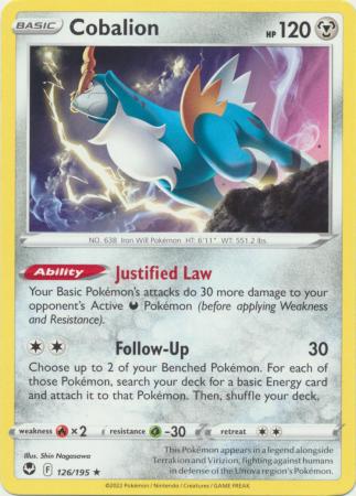Pokemon - Cobalion - 126/195 - Rare - Sword & Shield: Silver Tempest S Top Collectibles Pokemon - Cobalion - 126/195 - Rare - Sword & Shield: Silver Tempest S Top Collectibles