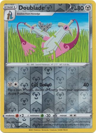 Pokemon - Doublade - 106/163 - Uncommon Reverse Holo - Sword & Shield: Top Collectibles Pokemon - Doublade - 106/163 - Uncommon Reverse Holo - Sword & Shield: Top Collectibles