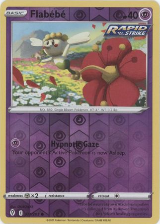 Pokemon - Flabebe - 071/203 - Common Reverse Holo - Sword & Shield: Ev Top Collectibles Pokemon - Flabebe - 071/203 - Common Reverse Holo - Sword & Shield: Ev Top Collectibles