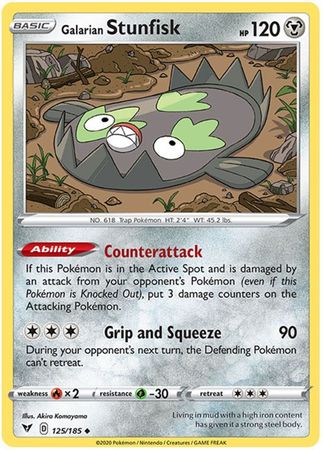 pokemon stunfisk card Pokemon - Galarian Stunfisk - 125/185 - Uncommon