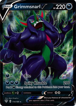 Pokemon - Grimmsnarl V - 114/189 - Ultra Rare - Sword & Shield: Darkne Top Collectibles Pokemon - Grimmsnarl V - 114/189 - Ultra Rare - Sword & Shield: Darkne Top Collectibles