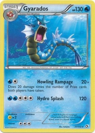 Pokemon - Gyarados - 31/113 - Rare - Black & White: Legendary Treasure Top Collectibles Pokemon - Gyarados - 31/113 - Rare - Black & White: Legendary Treasure Top Collectibles