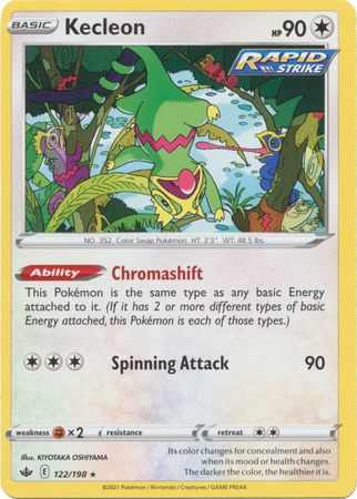 Pokemon - Kecleon - 122/198 - Rare - Sword & Shield: Chilling Reign Se Top Collectibles Pokemon - Kecleon - 122/198 - Rare - Sword & Shield: Chilling Reign Se Top Collectibles