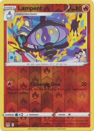 pokemon lampent card Pokemon - Lampent - 025/196 - Uncommon Reverse Holo