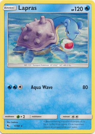 hidden fates rare cards Pokemon - Lapras - 17/68 - Rare