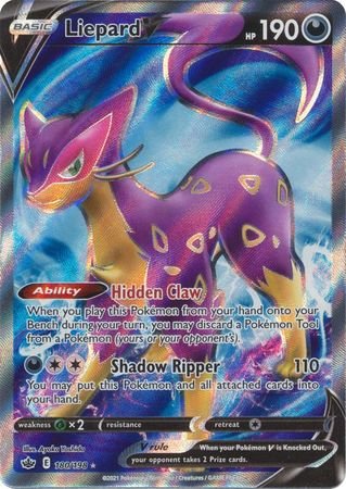 Pokemon - Liepard V - 180/198 - Full Art Ultra Rare - Sword