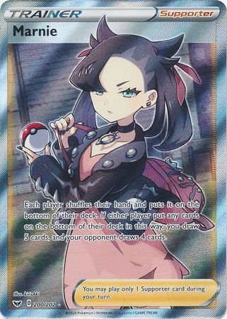 Pokemon - Marnie - 200/202 - Full Art Ultra Rare - Sword & Shield: Bas Top Collectibles Pokemon - Marnie - 200/202 - Full Art Ultra Rare - Sword & Shield: Bas Top Collectibles