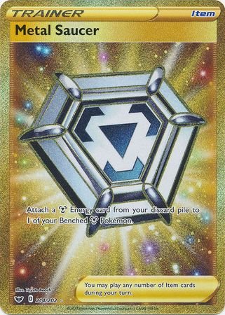 sword and shield secret rare cards Pokemon - Metal Saucer - 214/202 - Secret Rare