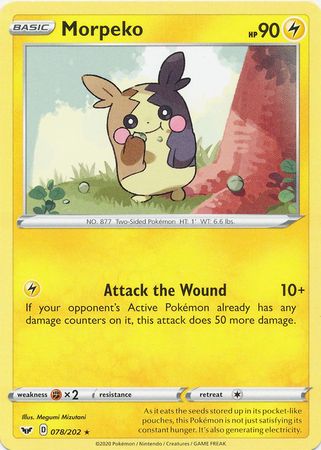 Pokemon - Morpeko - 078/202 - Rare - Sword & Shield: Base Set Series Top Collectibles Pokemon - Morpeko - 078/202 - Rare - Sword & Shield: Base Set Series Top Collectibles