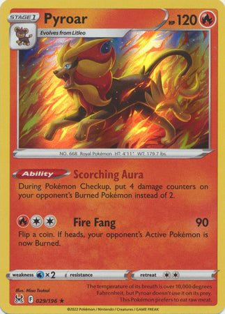 Pokemon - Pyroar - 029/196 - Holo Rare - Sword & Shield: Lost Origin S   Top Collectibles