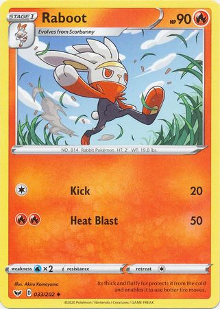 Pokemon - Raboot - 033/202 - Uncommon - Sword & Shield: Base Set Serie Top Collectibles Pokemon - Raboot - 033/202 - Uncommon - Sword & Shield: Base Set Serie Top Collectibles