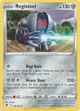 Pokemon - Registeel - 108/189 - Rare - Sword & Shield: Astral Radiance Top Collectibles Pokemon - Registeel - 108/189 - Rare - Sword & Shield: Astral Radiance Top Collectibles