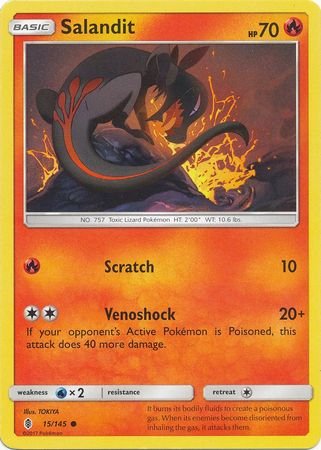 pokemon sun and moon guardians rising card prices Pokemon - Salandit - 15/145 - Common