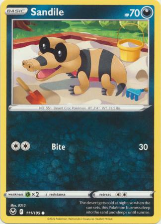 Pokemon - Sandile - 111/195 - Common