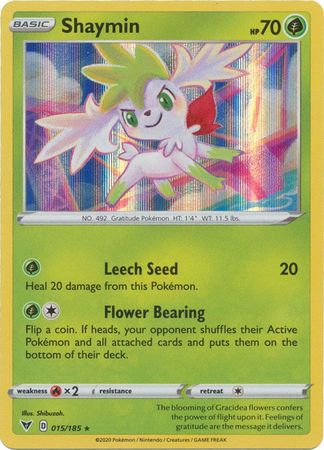 sword and shield vivid voltage rare cards Pokemon - Shaymin - 015/185 - Holo Rare