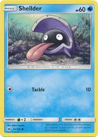 what pokemon set has 149 cards Pokemon Sun & Moon Base Set Shellder #33
