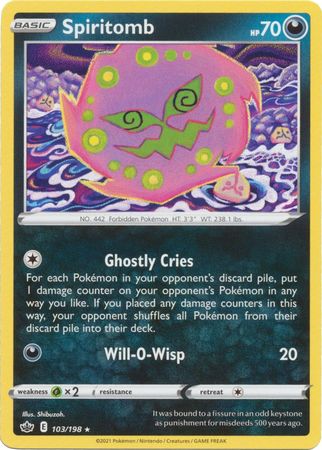 sword and shield chilling reign rare cards Pokemon - Spiritomb - 103/198 - Rare